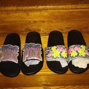 Pink Womens Slide Sandals